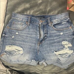 Aeropostale Blue Distressed Jean Shorts Casual